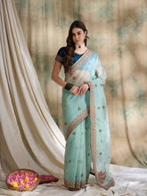 Womens Fashion Ethnic Teal Color Sarees-MLSHWSA1618TEL0ONE